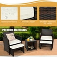 thumbnail image 5 of Costway 5PCS Patio Rattan Wicker Furniture Set Sofa Ottoman W/ Cushions White, 5 of 10