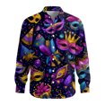 thumbnail image 6 of LNZGNM Mens Mardi Gras Carnival Shirt Lapel Printed Button Up Shirts Big and Tall Long Sleeve T-Shirt Novelty Winter Top,Purple L, 6 of 6