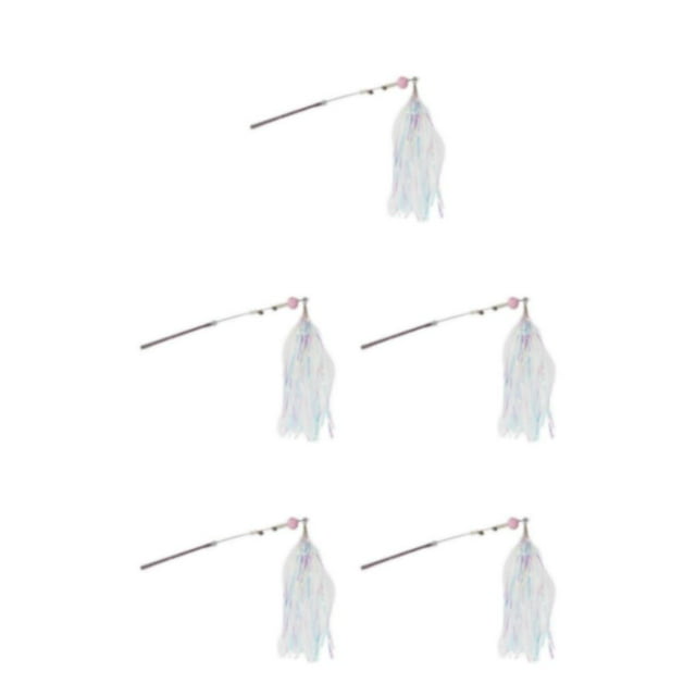yingyy 1/2/3/5 Cat Teaser Stick Lightweight Portable Cats Toy Reusable Shinny Fun Exercise Playing Pets Interactive Sticks for Indoor Pink 5PCS