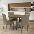 thumbnail image 2 of Herval 5 Piece Wood and Metal Round Dining Set w/ Upholstered Chairs in Brown, 2 of 7
