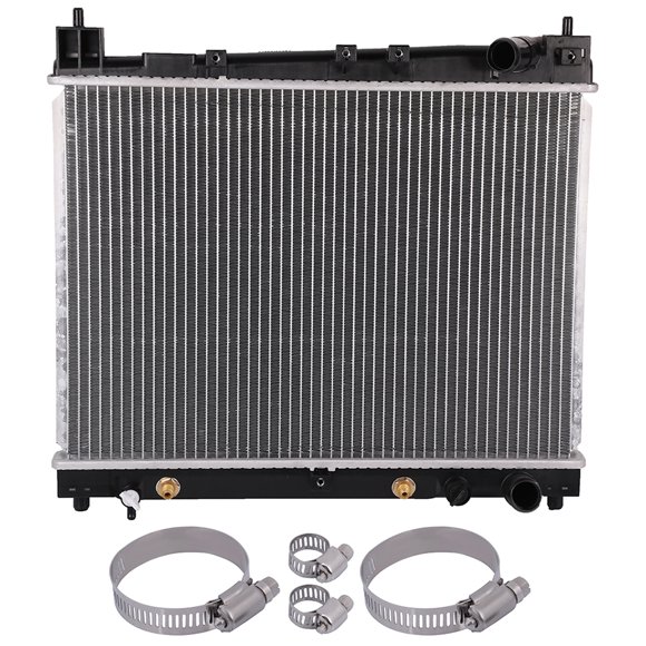 AUTOMUTO Complete Radiator Fit for 2000 2001 2002 2003 2004 2005 for Toyota Echo Sedan Base and 4 pcs Oil Hose Clamps