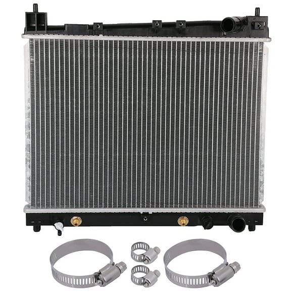 AUTOMUTO Complete Radiator Fit for 2000 2001 2002 2003 2004 2005 for Toyota Echo Sedan Base and 4 pcs Oil Hose Clamps