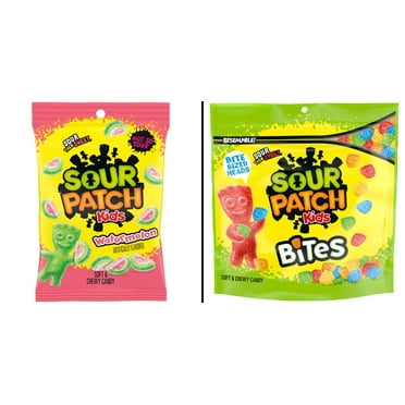 SOUR PATCH KIDS Watermelon Soft & Chewy Candy 8 oz & SOUR PATCH KIDS Bites Soft & Chewy Candy 12 oz