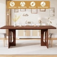 thumbnail image 3 of 71" Long Dining Table for 6-10 People - Farmhouse Kitchen Table with Extra Thick Tabletop & Heavy-Duty Metal Legs, Sturdy Rectangular Table for Dining Room, Conference Room, Office, Walnut, 3 of 9