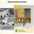 thumbnail image 3 of Bathroom Mirror Cabinet Wall Medicine Cabinet with Towel Bar/ Hairdryer Holder/ 5 Hooks Over The Toilet Storage Cabinet for Bathroom Kitchen Laundry Room, 3 of 11