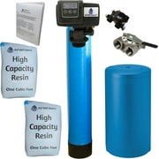 AFWFilters 2 cubic Foot 64k Whole Home Water Softener with High Capacity Resin, 1" Stainless Steel FNPT Connection, and Blue Tanks