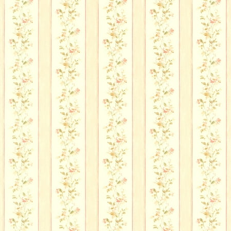 Brewster Emma Floral Stripe Wallpaper