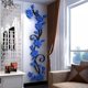 thumbnail image 1 of Mural de pared con flores de ratán 3D para sala de estar, dormitorio, fondo de TV, decoración del hogar (azul, 24 x 80 cm), 1 of 5