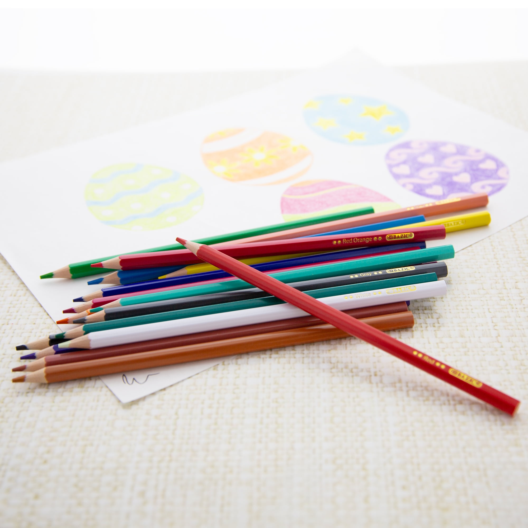 BAZIC Colored Pencils, 18 Assorted Colors, Pre-Sharpened Wood Free Coloring Pencils Set (18/Pack), 24-Packs
