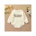 thumbnail image 2 of Qiylii Baby Boys Girls Autumn Romper Long Sleeve Round Neck Letter Print Loose Fit Jumpsuit,0-24M, 2 of 9