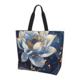 thumbnail image 2 of Fuzoiu Blue Golden Dream Lotus Print Tote Bags for Women,Shoulder Bag, Gym Tote,Top Handle Ladies Shoulder Bags for Work Beach Travel and Shopping Grocery, 2 of 9