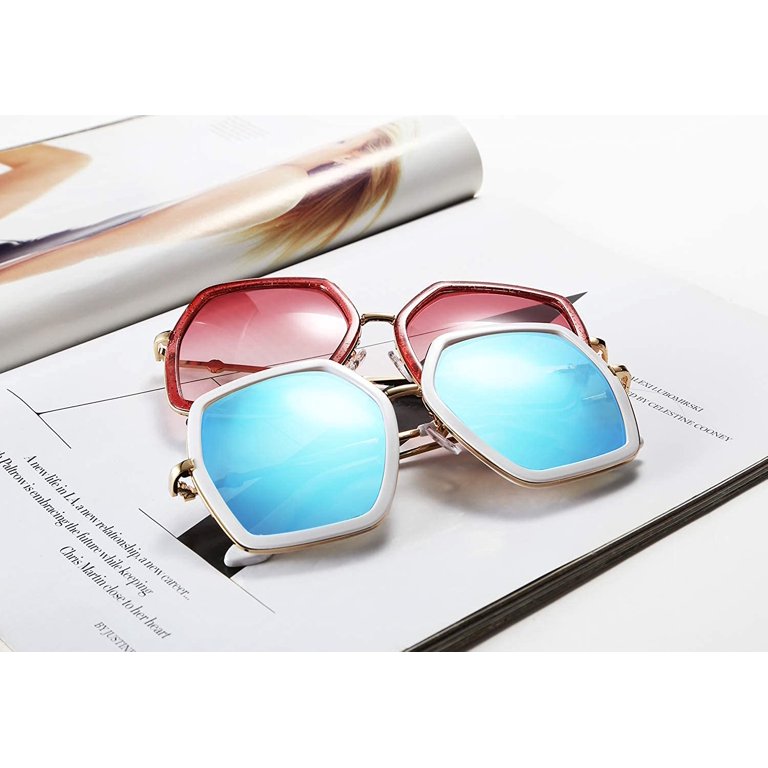 FEISEDY Women Large Hexagon Inspired Sunglasses Fashion  display picture 1