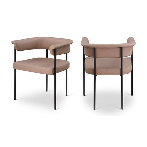 Meridian Furniture Malin Tan Vegan Leather Dining Chair (Set of 2)