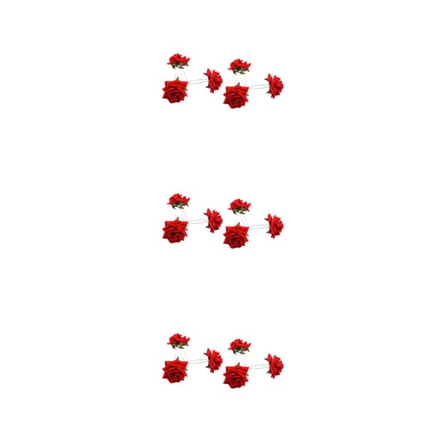 VONKY 6pack/lot Wide Application Wedding Flower With Fashionable Style Easy To Flower Hair Clips red 3Set