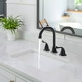 thumbnail image 3 of Matte Black Bathroom Faucet 3 Hole, WOWOW 8 Inch Widespread Bathroom Faucet, 2 Handles Bathroom Sink Faucet with Pon Up Drain and cUPC Supply Lines, 360 Swivel Faucet for Bathroom Sink, 3 of 7