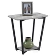 thumbnail image 2 of Graystone End Table Faux Birch/Slate Gray: Urban Industrial, Open Shelf, Sturdy Metal, 2 of 3