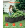 thumbnail image 2 of VEVOR Metal Raised Garden Bed, 6 x 3 x 1.5 ft Outdoor Galvanized Planter Box, with Open Bottom, Large Planter Raised Bed for Gardening Vegetables, Flowers, Herbs, and Succulent Plants, Dark Gray, 2 of 9