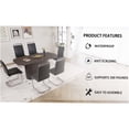 thumbnail image 6 of JERFIT 6-Piece Industrial Modern Dining Set with MDF Table and PU Leather Chairs, Black and Brown Kitchen Table Set for 6, 6 of 10