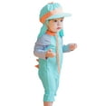 thumbnail image 3 of Summer Toddler Boys Girls Long Sleeve Cartoon Dinosaur Prints Swimwear Beach Onesie Swimsuit Bikini With Sun Hat Girls Swim Bottoms Surf Girl Long Rose Girls Two Pieces Swimming Suits for Kids Girls, 3 of 5