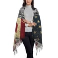 thumbnail image 2 of Rateoe Veterans Day1 Women's Traditional Scarf Wrap Tassel Shawl Fringes Neck Head Shawl Retro Scarf, 2 of 8