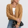 thumbnail image 6 of Ftwytp Open Front Cardigan for Women Casual Fashion Single Breasted Solid Color Long Sleeved Cardigan Loose V Neck Jacket Women Open Sweater Cardigan, 6 of 6