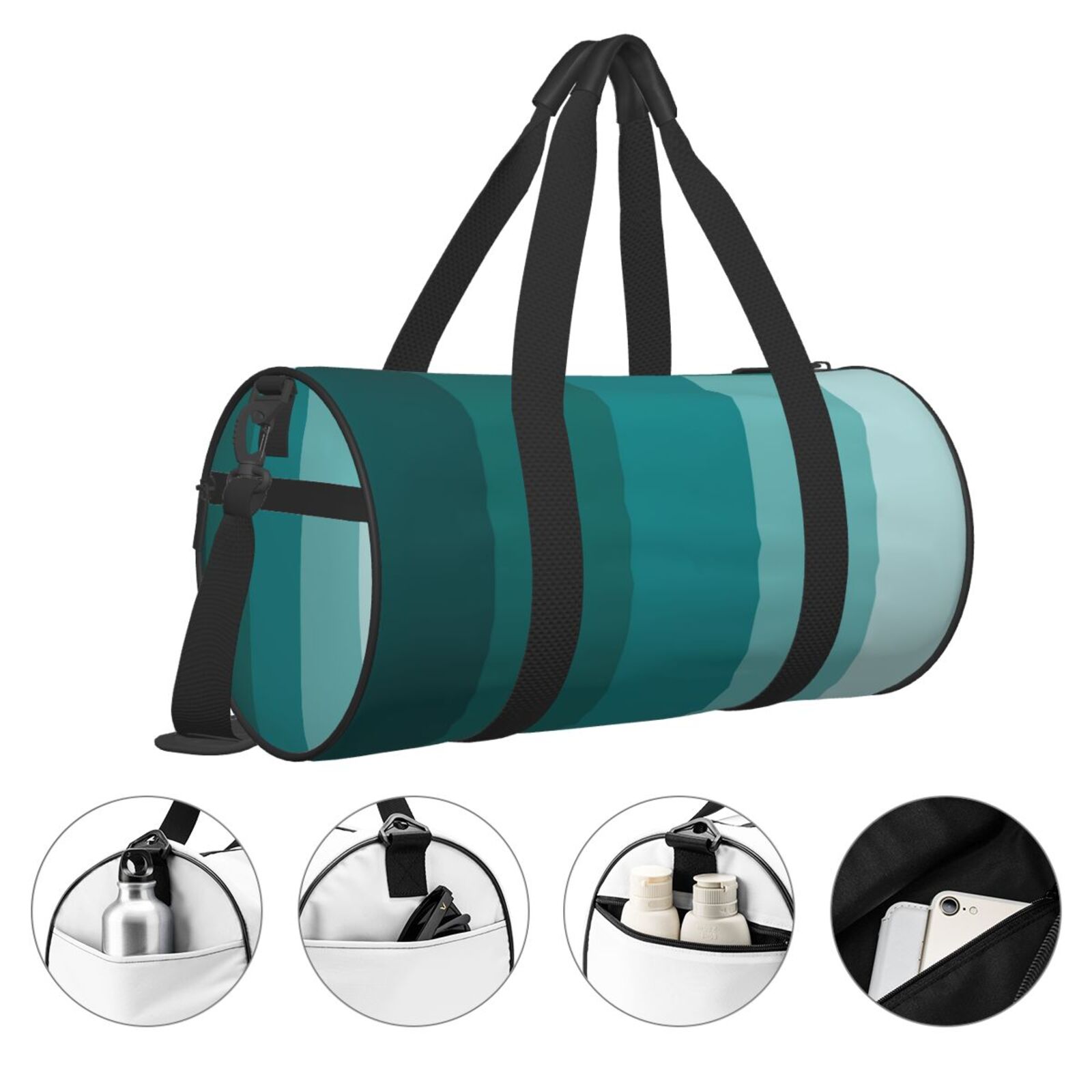 Defioc Teal Color for Travel Duffle Bag,Weekender Bag Carry On Tote Bags Hospital Bag Large Capacity Sport Gym Bag for Men Women Fit for Trave, Gym,Weekend