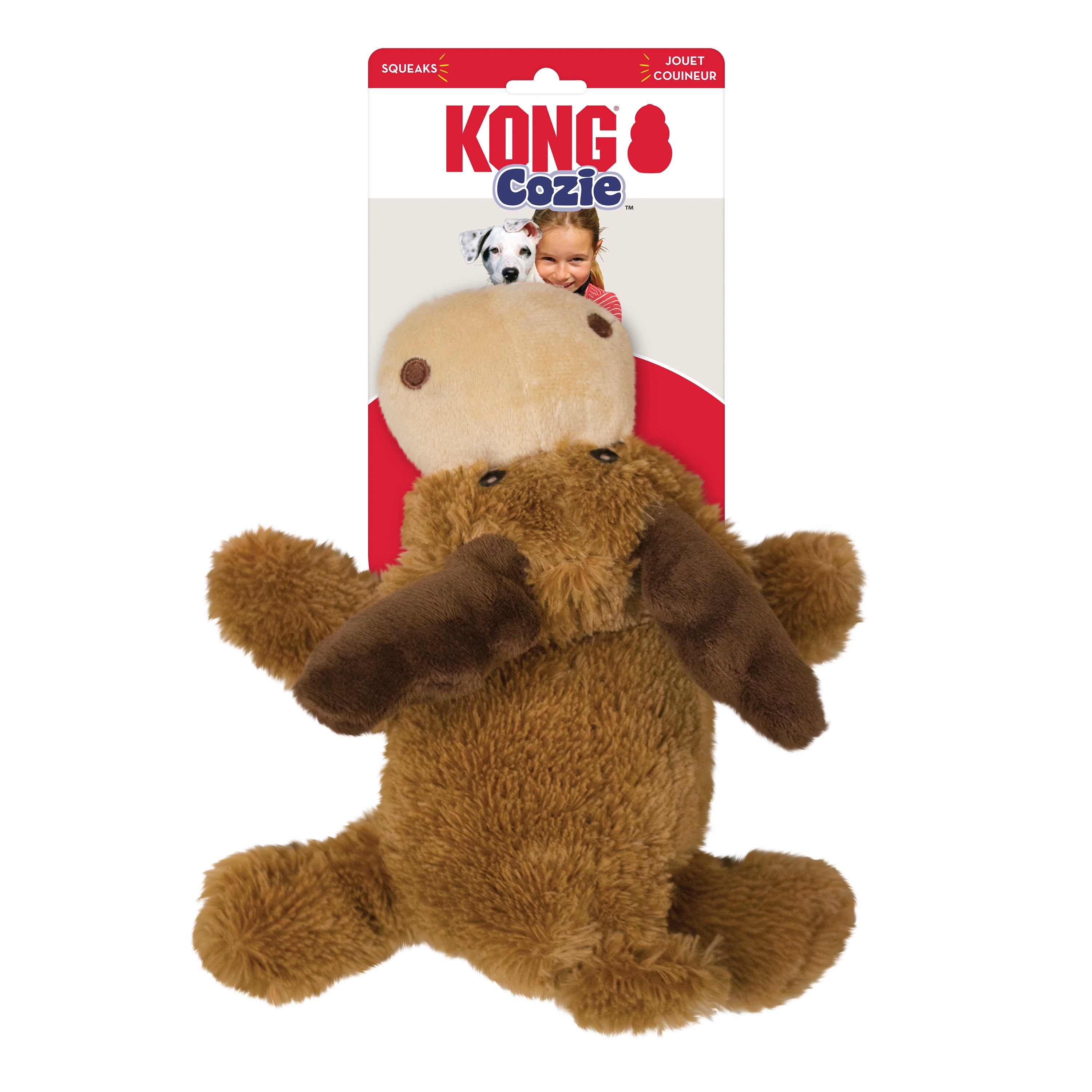 KONG® Cozie™ Plush Dog Toy with Squeaker, Marvin the Moose, Extra Large