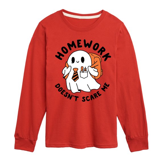 Instant Message - Homework Ghost - Toddler & Youth Long Sleeve Graphic T-Shirt