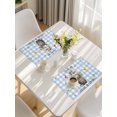 thumbnail image 5 of Blue Plaid Groundhog Placemats Set of 4, Spring Floral Butterfly Botanical Placemats for Dining Table, Place Mats for Kitchen Tabletop, Waterproof Wipeable Dining Table Mats Set, 5 of 9