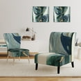 thumbnail image 3 of Designart "Mettalic Indigo And Gold II" Upholstered Glam Accent Chair - Arm Chair, 3 of 5