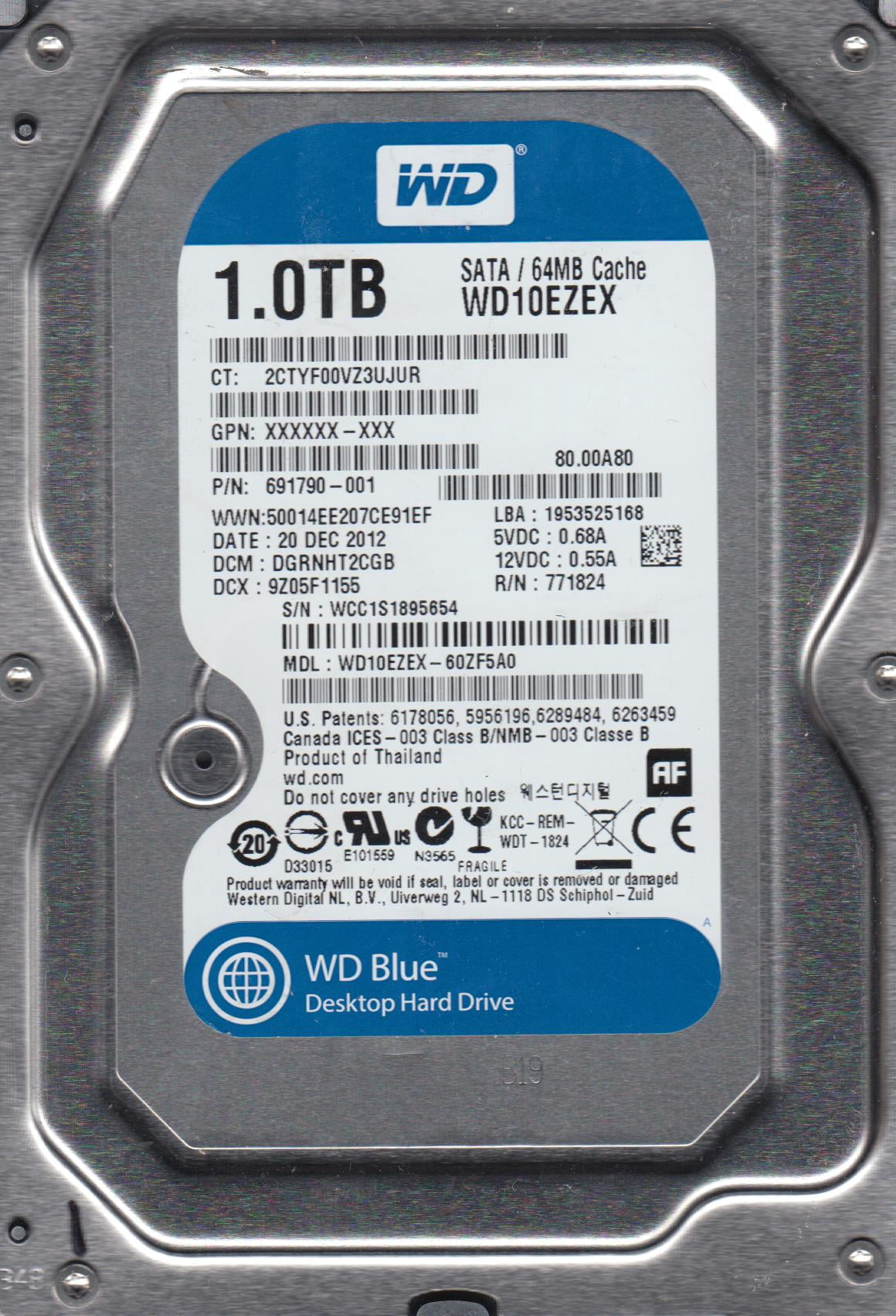 Western Digital WD20PURX-64P6ZY0 2TB DCM: HHNNHT2MHB - Walmart.com