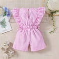 thumbnail image 4 of Atogsazn Baby Girl Cotton Jumpsuits Toddler Ruffle Cute Printed Sleeveless Romper Fashion Clothes Pink 2-3 Years on Clearance, 4 of 9