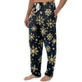 thumbnail image 3 of Fabrcox Christmas Home Pajamas Bottoms for Men Christmas Snowflake Printed Drawstring Pj Pants with Pockets Casual Elastic Waist Straight Leg Lounge Bottoms, Navy M, 3 of 6