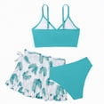 thumbnail image 3 of kpoplk Girls Cute Swimsuit 3PCS Set Polka Dot Print Bikini and Coordinating Cover Up Skirt Size 4-12(Light Green,11Y), 3 of 6