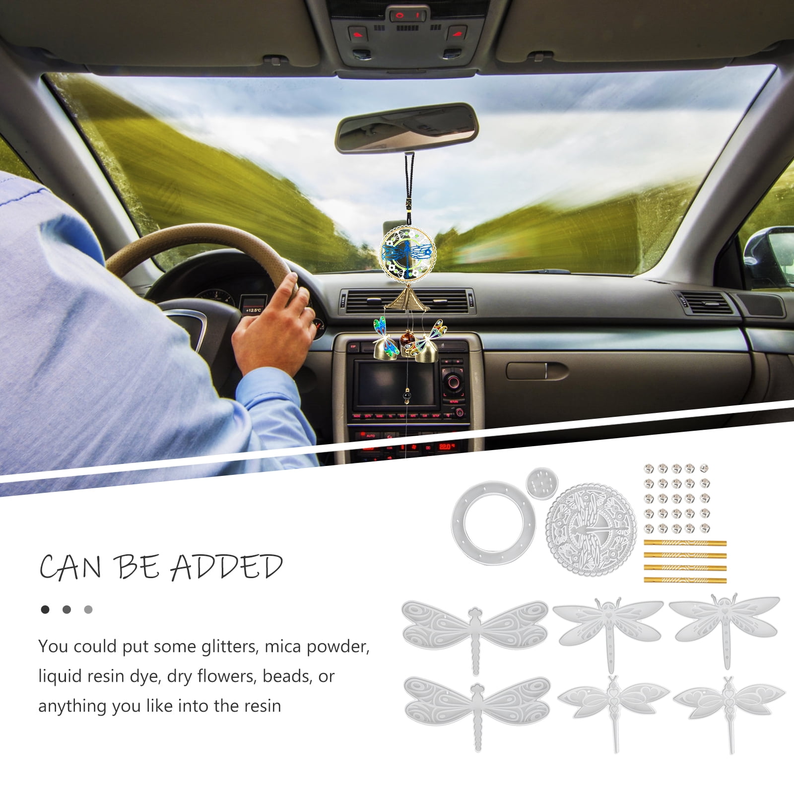 OUNONA Silicone Wind Chime Mold Dragonfly Craft Kit for Adults and Beginners, White, and Easy to Use