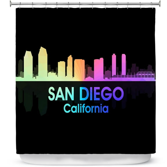 Shower Curtains 70" x 93" from DiaNoche Designs by Angelina Vick - City V San Diego California
