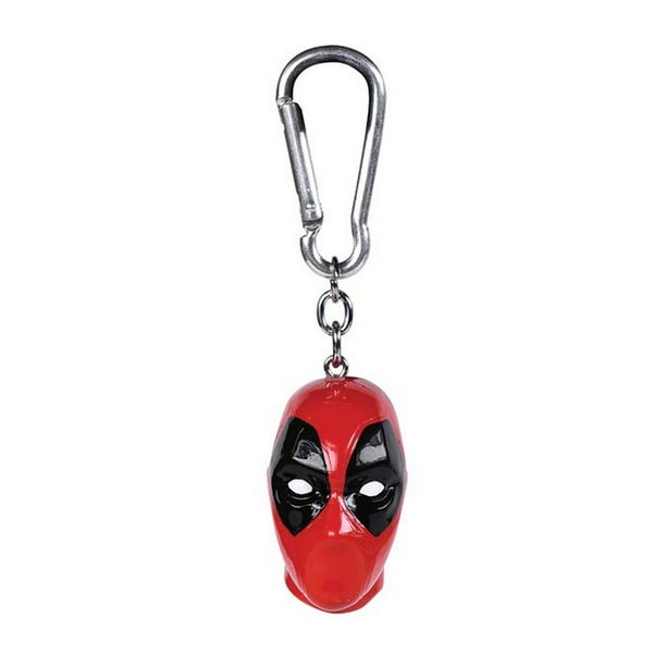 Deadpool - Llavero Diseño Cabeza Tridimensional (Rojo/Negro)