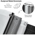 thumbnail image 5 of Black and Grey Shower Curtain Set with 12 Metal Hooks, Black Geometric Shower Curtain Modern Black White Silver Shower Curtains for Mens Bathroom, Decorative Bath Curtain, Water Repellent 72x72, 5 of 6