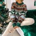 thumbnail image 7 of Caywon Women's Christmas Printed Sweater Round Neck Long Sleeve Knit Sweater Top Festive Christmas Patterns Classic Round Neck Design, 7 of 7