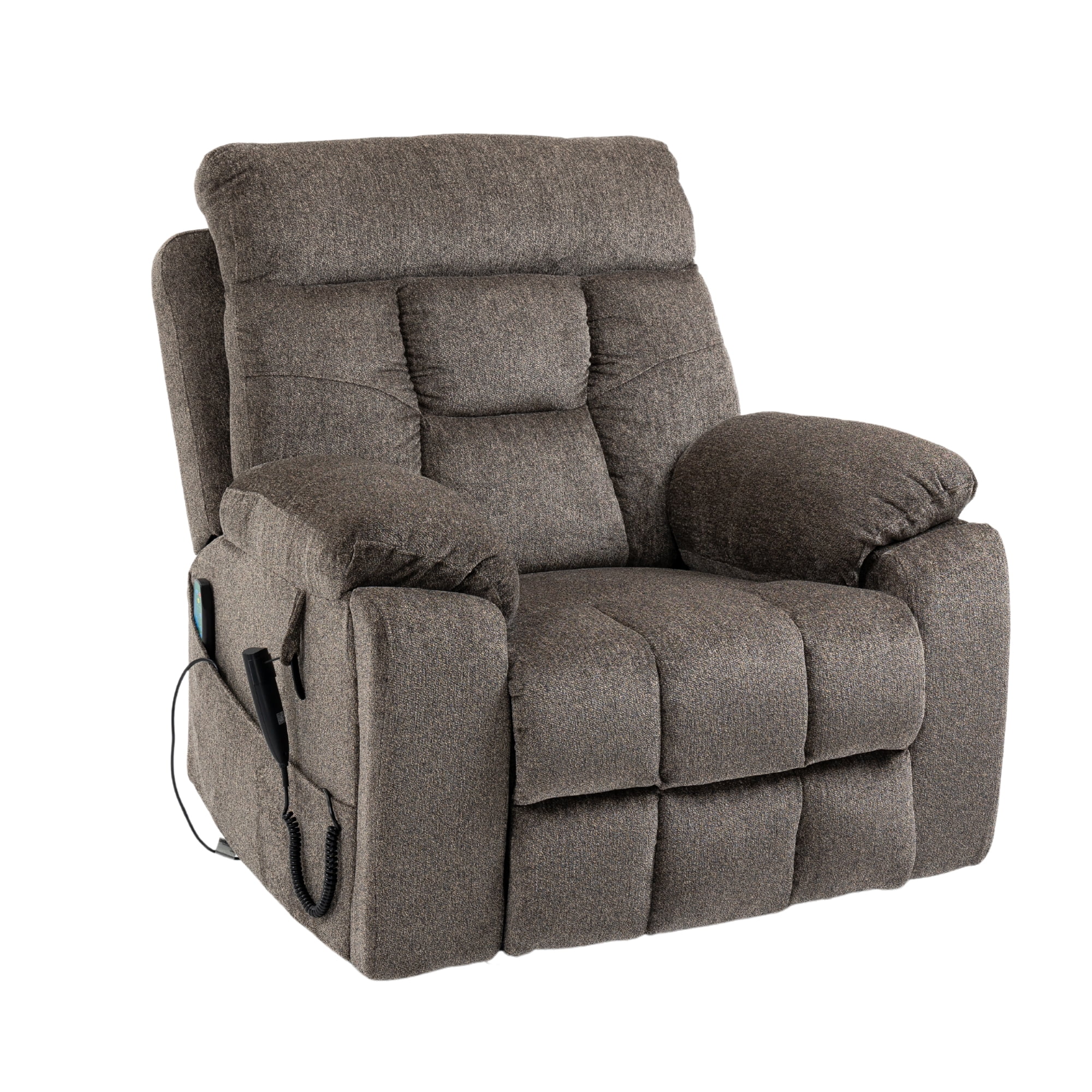 JUUXO Oversized Lift Recliner Chair Lay Flat 71" Length, 26-inch Extra Wide Seat Big Man Recliner, Large Power Lift Chair with Heated Massage & Hidden Cup Holder, 400 lbs