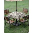 thumbnail image 4 of Outdoor Tablecloth with Umbrella Hole for Patio/Picnic/Party/Camping, Grey Coastal Summer Waterproof Table Cloth Square Cover Washable, Coral Shell Starfish Nautical Beige (54"x 54"), 4 of 9