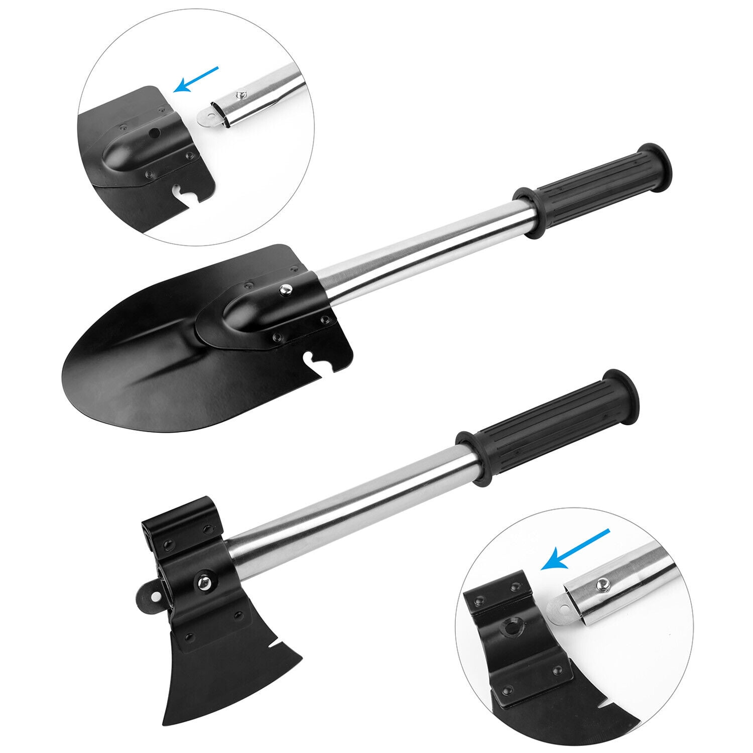 6In1 Multi Tool Survival Kit Axe Shovel Knife Saw Hammer Nail Puller