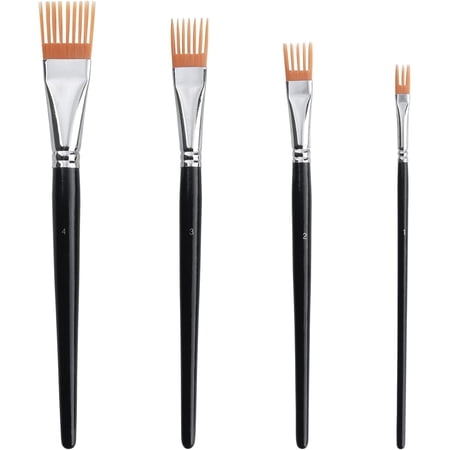 4pcsainer Brush Set Comb Artist Brush Set Professional Flat Comb Brushes Artist Paintbrushes For Beginners And Experienced Artists For Painting Perfect For Artists Acrylic Watercolor And Oil