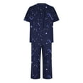 thumbnail image 4 of felwors PrinStory Women's Pajama Set Short Sleeve Shirt and Capri Pants Sleepwear Pjs Sets with Pockets Dark Blue, L, 4 of 4