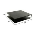 thumbnail image 2 of Benjara Cid Rive 48 Inch Coffee Table, Square Top, Shelf, Black Ash Veneer, Iron, 2 of 6