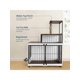 thumbnail image 5 of 2 - in - 1 multifunctional dog crate: de madera y metal pet muebles con cat perch, 2 food bowl almacenamiento estantes para dogs y cats to climb, play, y sleep, 5 of 8