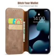 thumbnail image 2 of Casus Classic Wallet Case Leather Logo View Card Holder Cover for Apple iPhone 14 - Slate, 2 of 8