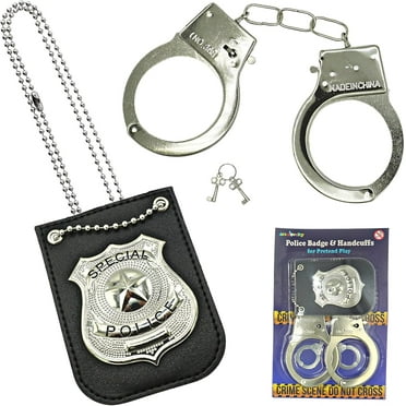 4E's Novelty Police Costume Set for Kids - Handcuffs & Badge, Perfect for Playtime & Dress-Up
