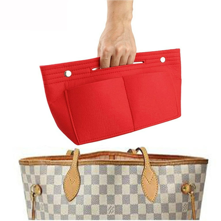 Spencer Felt Insert Bag Organizer Bag In Bag For Handbag Purse Organizer  with Inner Pocket Fits Neverfull Speedy Red 