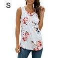 thumbnail image 1 of Chaleco de mujer Boho sin mangas sin mangas con estampado floral camiseta con cuello en V, blanco, S sidaley AP002566-01, 1 of 7